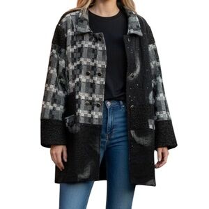 NWT Sacred Threads Patchwork Double Breasted Coat